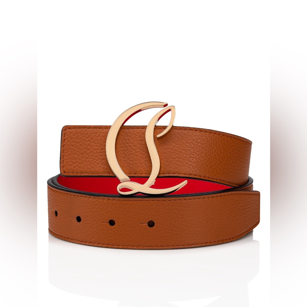 Christian Louboutin Logo Buckle Leather Belt Size 75 $490